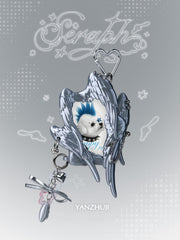 YANZHUJI | Seraph (6 Winged Angel) 3D Printed Photo Card Holder for 3/3.5 Inch Cards, Original Design, Stan Gumi, K Pop & Anime Card Sleeve with Unique 6 Wings Angel