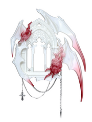 YANZHUJI |  Gothic Dark 4-Winged Demon 3D-Printed Photo Card Holder/Display Picture Frame for 3/3.5-Inch Cards Protection, Original Design for Qin Che/Sylus, Accessory, Stan Gumi, Card Sleeve
