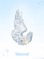 Dreamy Angel Wing Hair Claw Clip, Cute Fashionable Hair Accessory forGirls, Interchangeable Magnetic Bow,  Injection-Molded ABS