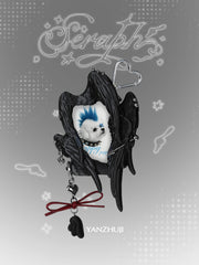 YANZHUJI | Seraph (6 Winged Angel) 3D Printed Photo Card Holder for 3/3.5 Inch Cards, Original Design, Stan Gumi, K Pop & Anime Card Sleeve with Unique 6 Wings Angel
