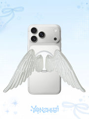 YANZHUJI | Angel Wing 3D-Printed MagSafe Magnetic Cellphone Mount, Smartphone Holder Stand with Flexible Material Grip, Angelcore Photogenic Accessory for iPhone