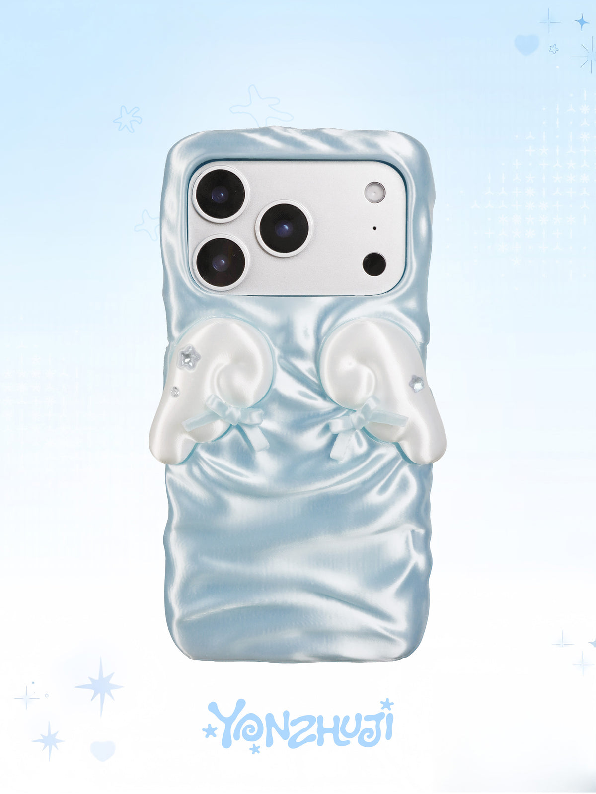 YANZHUJI | Cherub Wing Silk Phone Case 3D-Printed Flexible Shockproof Aesthetic Phone Case for iPhone Series, Protective Shell, Mobile Phone Accessory