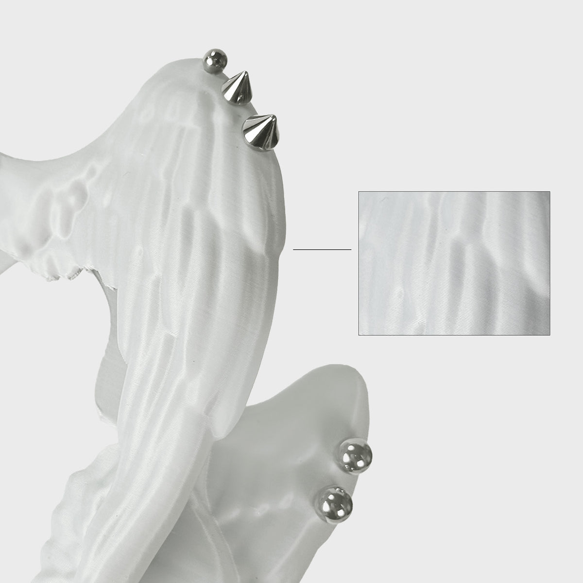 Close-up showing layer lines on a 3D-printed object