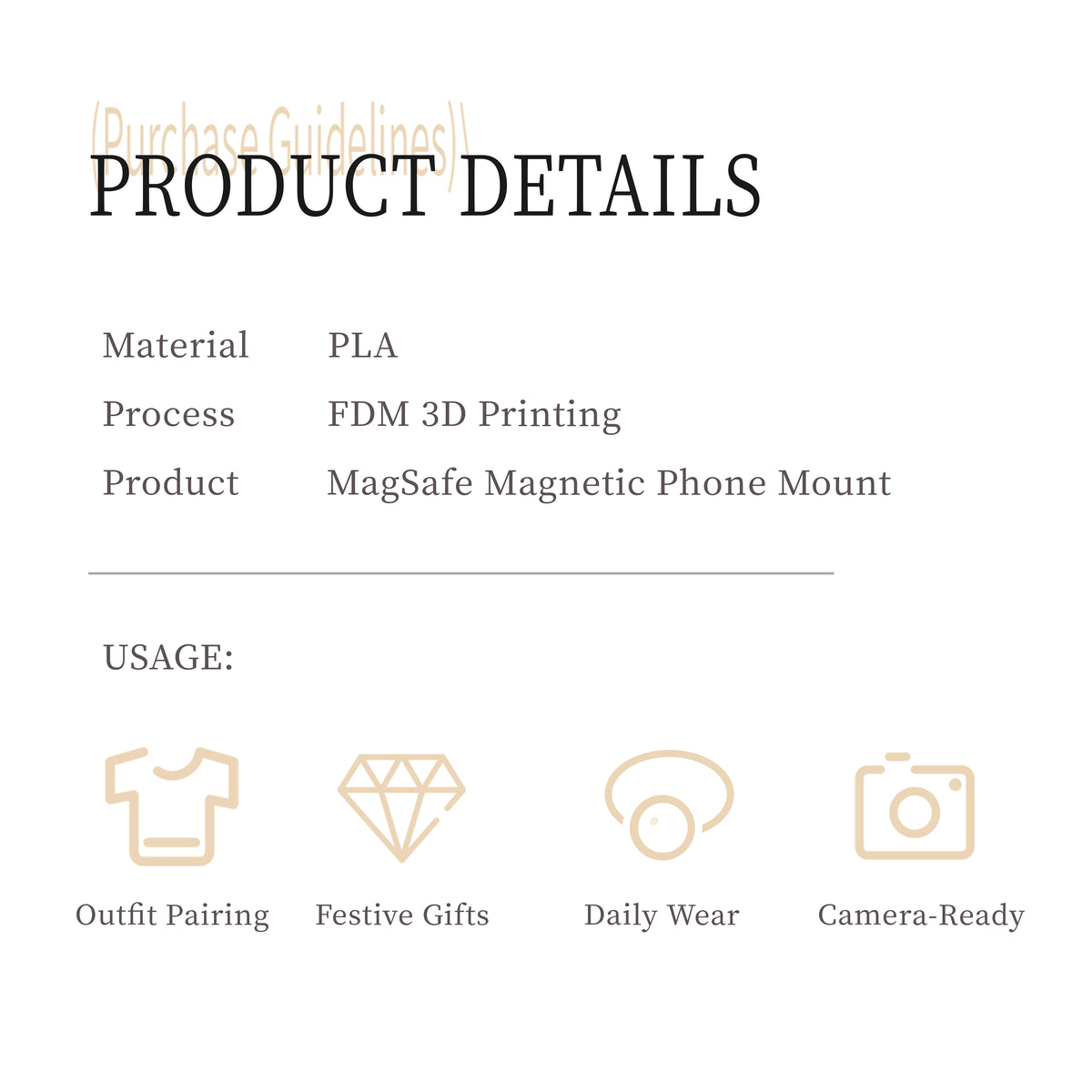 YANZHUJI | 3D-Printed Orchid MagSafe Phone Grip, Plastic Magnetic Base, Multi-Angle Mobile Accessory for MagSafe Phones