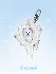 YANZHUJI | MINI Seraph (6-Winged Angel) 3D-Printed Photo Card Holder for 2-Inch Cards, Original Design, Stan Gumi, K-Pop & Anime Card Sleeve with Unique 6 Wings Angel