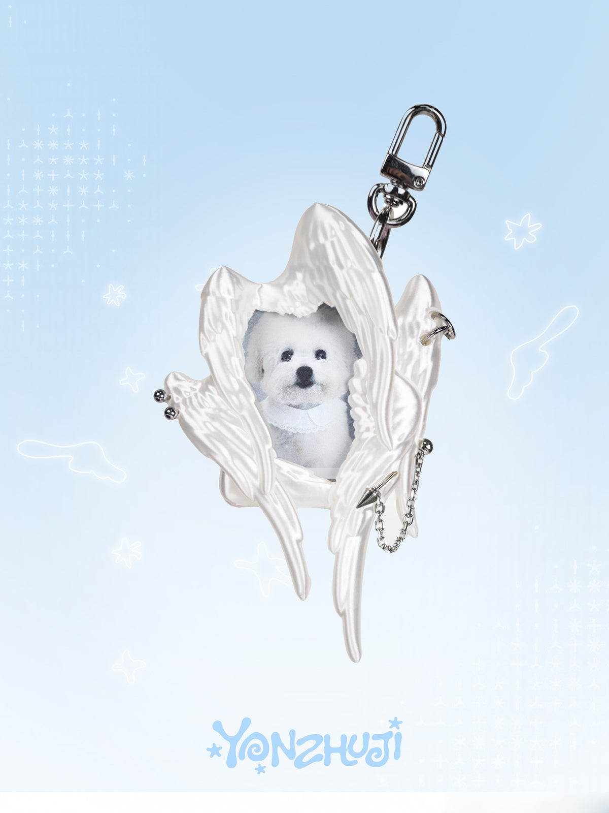 YANZHUJI | MINI Seraph (6-Winged Angel) 3D-Printed Photo Card Holder for 2-Inch Cards, Original Design, Stan Gumi, K-Pop & Anime Card Sleeve with Unique 6 Wings Angel
