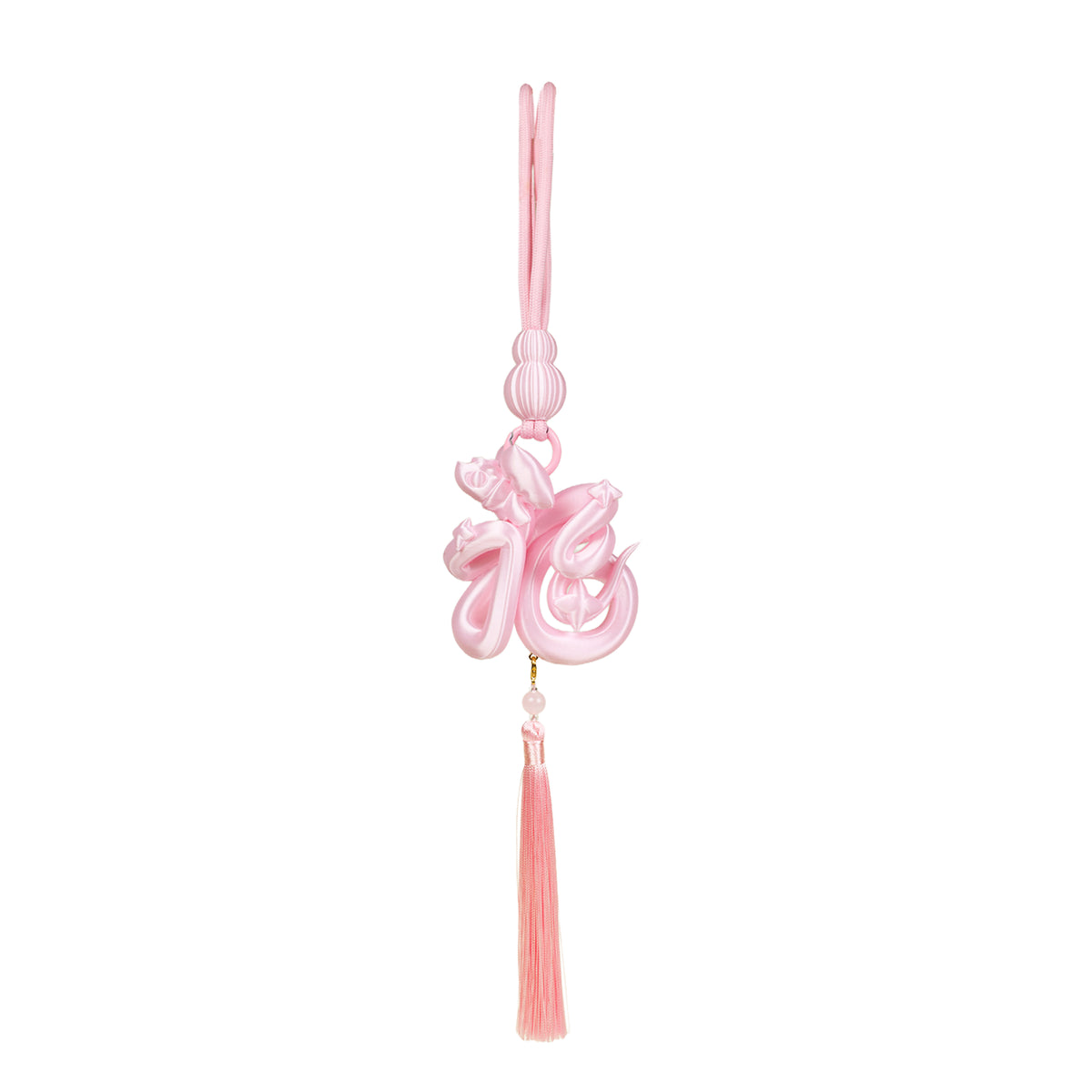 YANZHUJI | Year of the Snake: Pink 3D-Printed Lucky Serpent Pendant - Personalized Chinese Festival (Multi-use: Door/Keychain/Bag Charm)