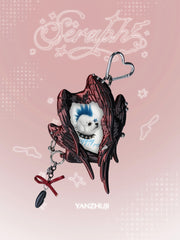 YANZHUJI | Seraph (6 Winged Angel) 3D Printed Photo Card Holder for 3/3.5 Inch Cards, Original Design, Stan Gumi, K Pop & Anime Card Sleeve with Unique 6 Wings Angel