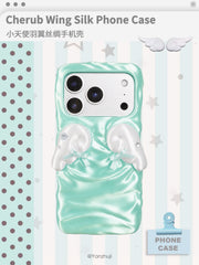 YANZHUJI | Cherub Wing Silk Phone Case 3D-Printed Flexible Shockproof Aesthetic Phone Case for iPhone Series, Protective Shell, Mobile Phone Accessory