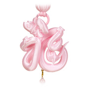 YANZHUJI | Year of the Snake: Pink 3D-Printed Lucky Serpent Pendant - Personalized Chinese Festival (Multi-use: Door/Keychain/Bag Charm)