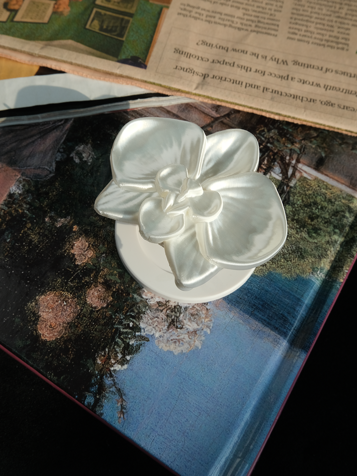 YANZHUJI | 3D-Printed Orchid MagSafe Phone Grip, Plastic Magnetic Base, Multi-Angle Mobile Accessory for MagSafe Phones