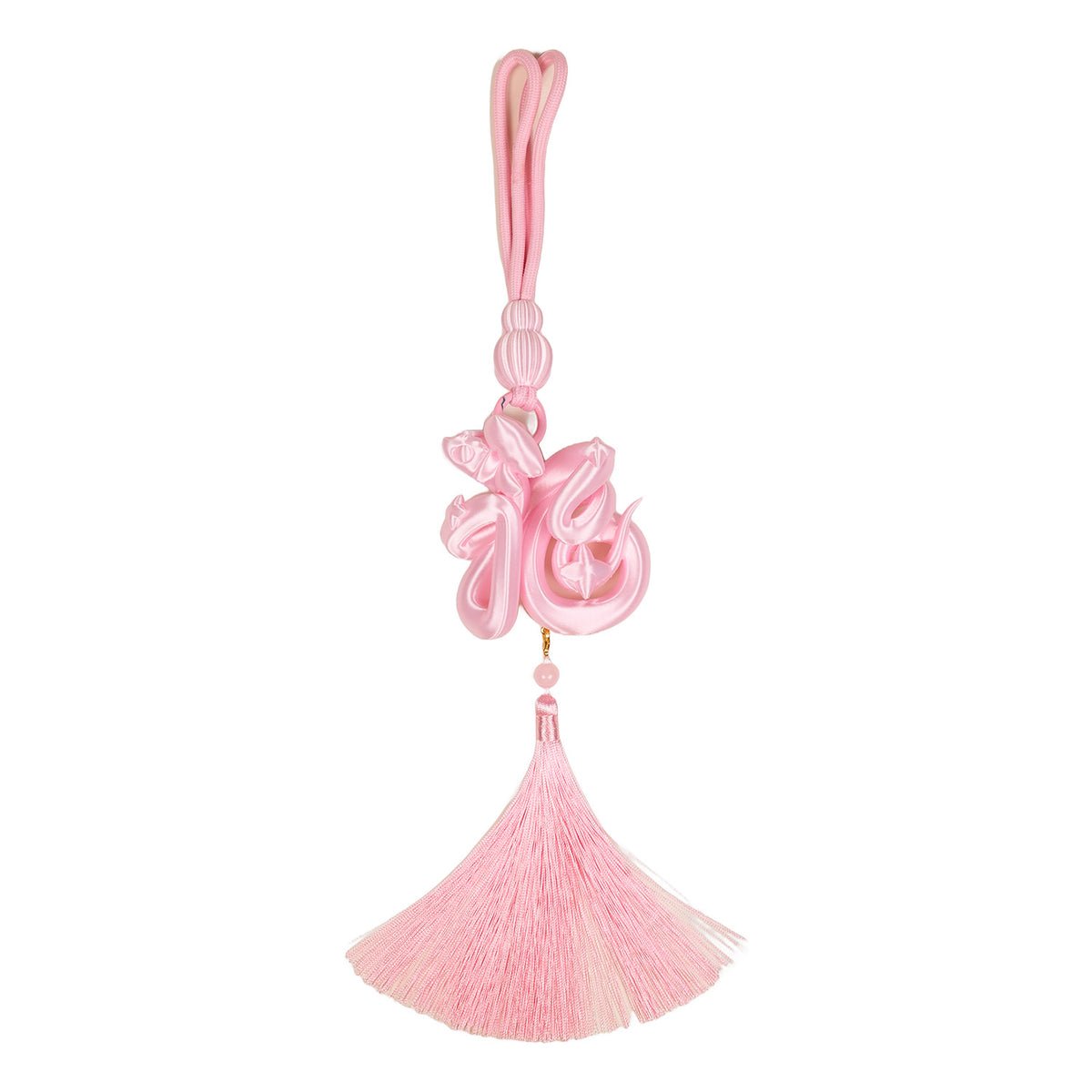 YANZHUJI | Year of the Snake: Pink 3D-Printed Lucky Serpent Pendant - Personalized Chinese Festival (Multi-use: Door/Keychain/Bag Charm)