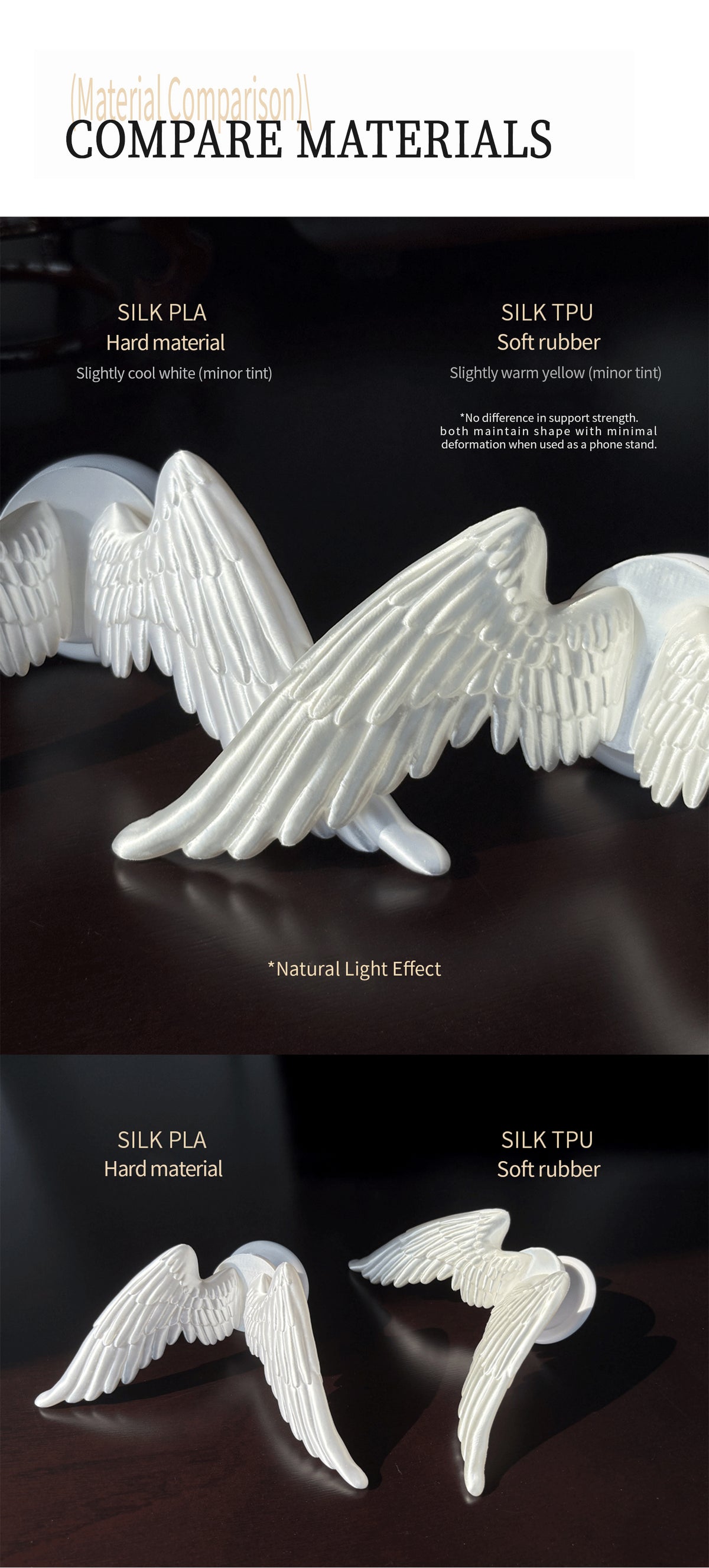 YANZHUJI | Angel Wing 3D-Printed MagSafe Magnetic Cellphone Mount, Smartphone Holder Stand with Flexible Material Grip, Angelcore Photogenic Accessory for iPhone