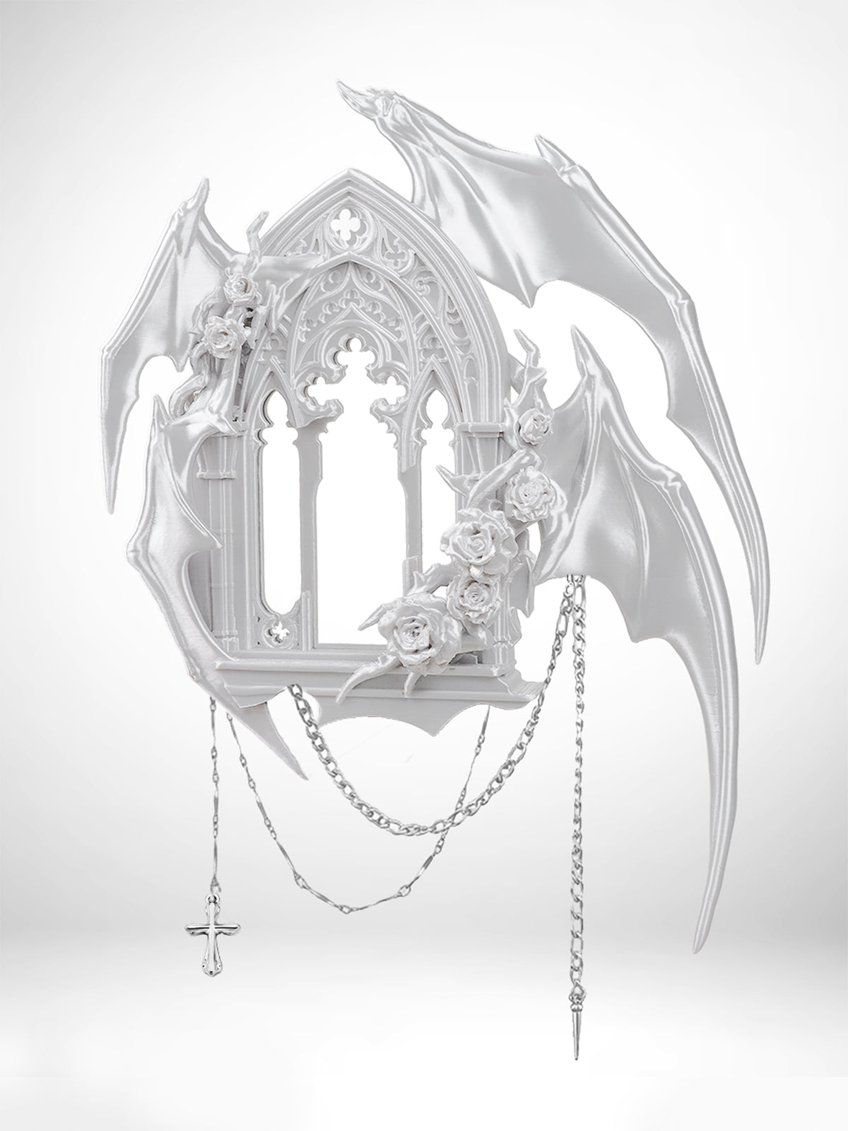 YANZHUJI |  Gothic Dark 4-Winged Demon 3D-Printed Photo Card Holder/Display Picture Frame for 3/3.5-Inch Cards Protection, Original Design for Qin Che/Sylus, Accessory, Stan Gumi, Card Sleeve