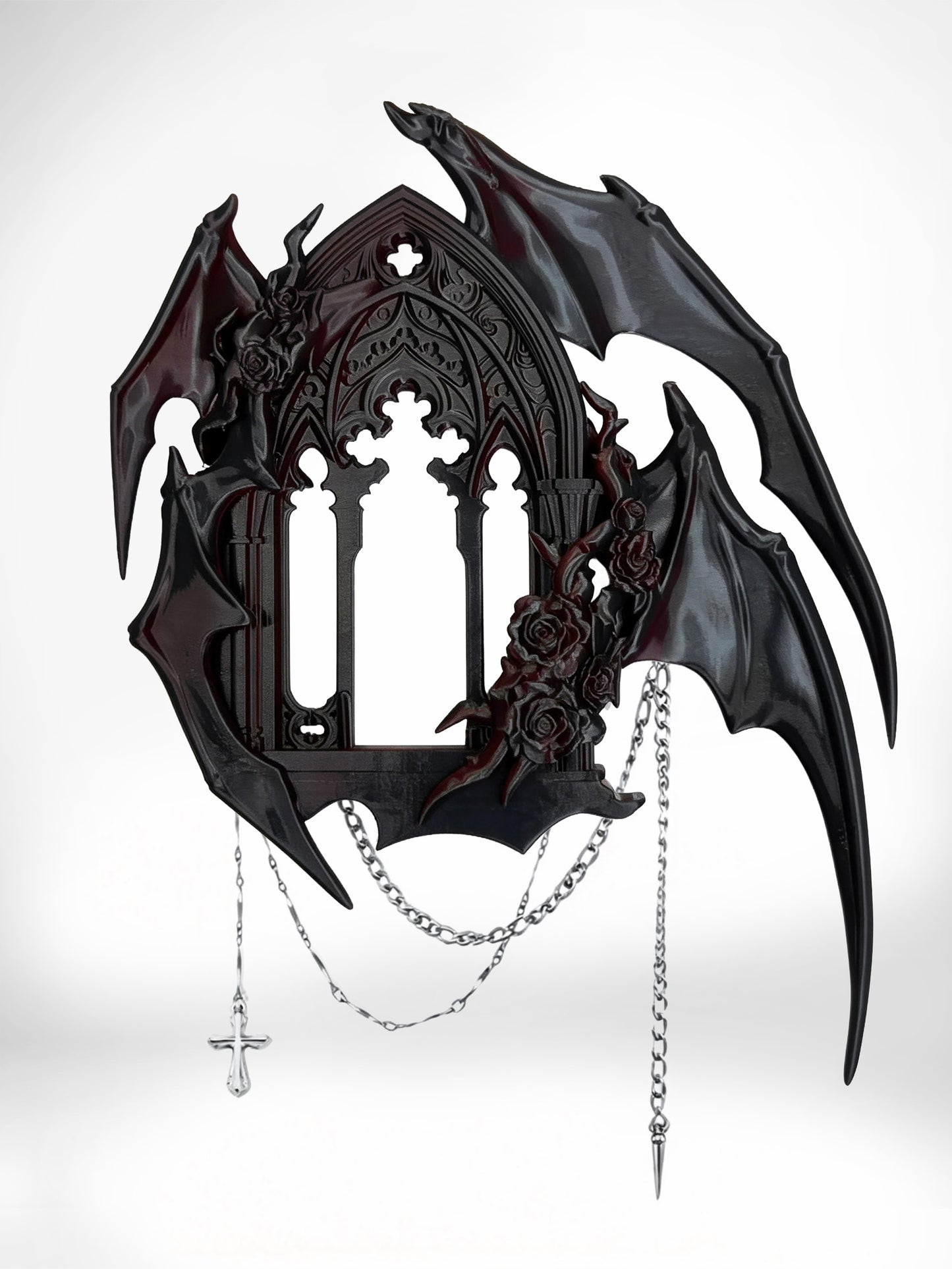 ZhuJi Artisan Collection: Four-wings Demon 3D Printed Card Sleeve/Display Picture Frame for 3/3.5-inch Cards Original Design Customized Stan Gumi  Gothic Dark Qin Che/Sylus