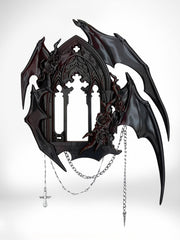YANZHUJI |  Gothic Dark 4-Winged Demon 3D-Printed Photo Card Holder/Display Picture Frame for 3/3.5-Inch Cards Protection, Original Design for Qin Che/Sylus, Accessory, Stan Gumi, Card Sleeve