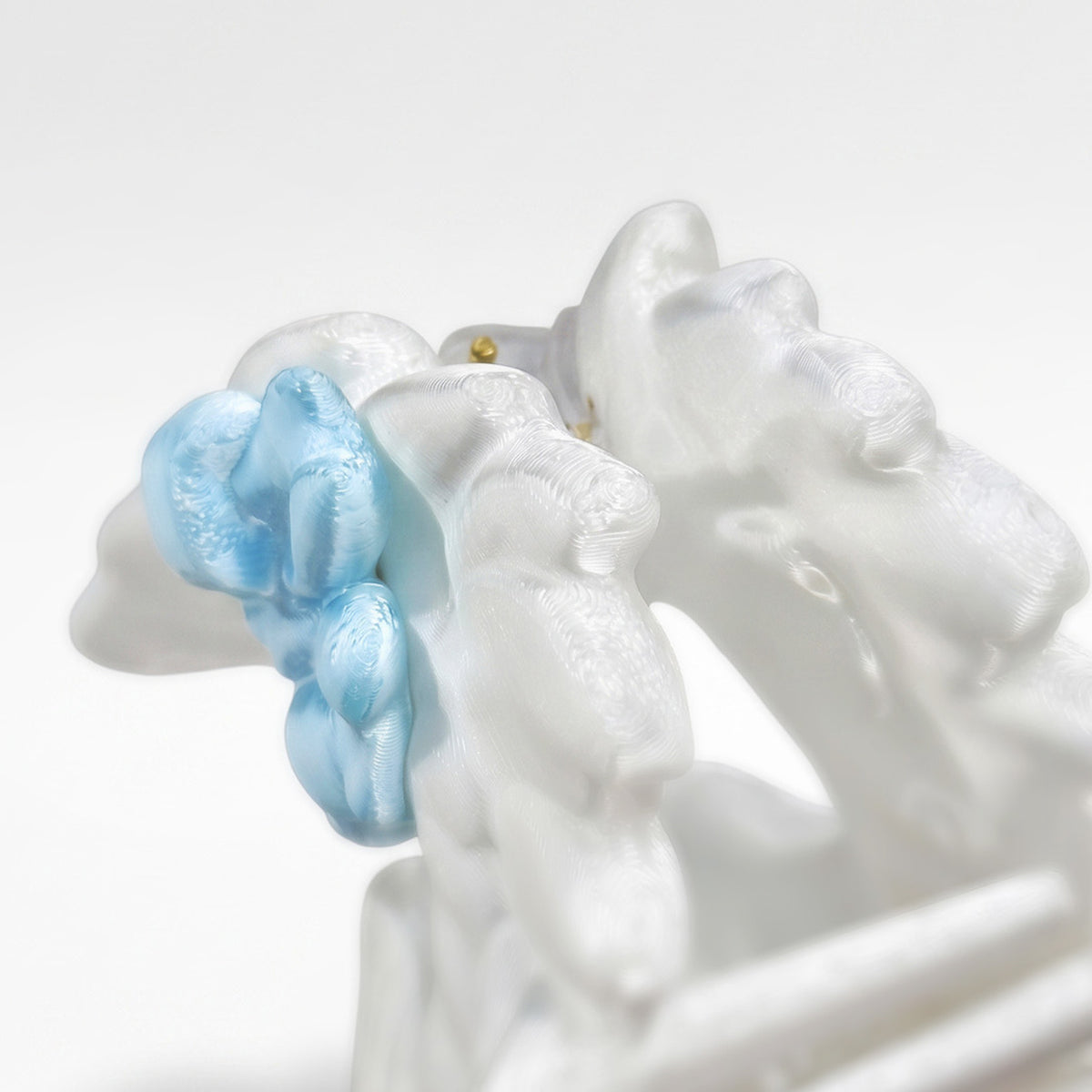 Close-up showing the bottom texture of a 3D-printed object
