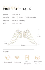 YANZHUJI | Angel Wing 3D-Printed MagSafe Magnetic Cellphone Mount, Smartphone Holder Stand with Flexible Material Grip, Angelcore Photogenic Accessory for iPhone