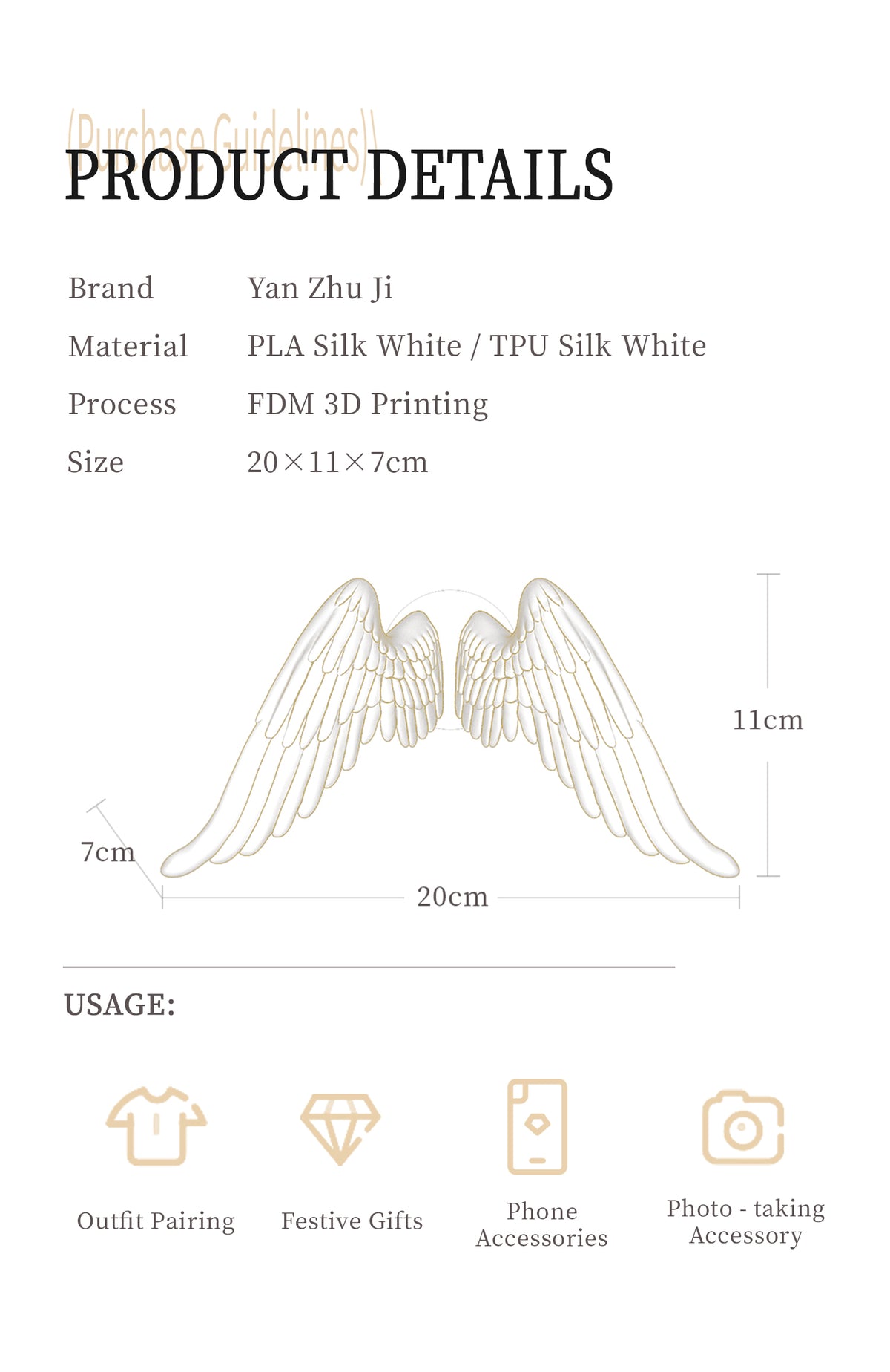 YANZHUJI | Angel Wing 3D-Printed MagSafe Magnetic Cellphone Mount, Smartphone Holder Stand with Flexible Material Grip, Angelcore Photogenic Accessory for iPhone