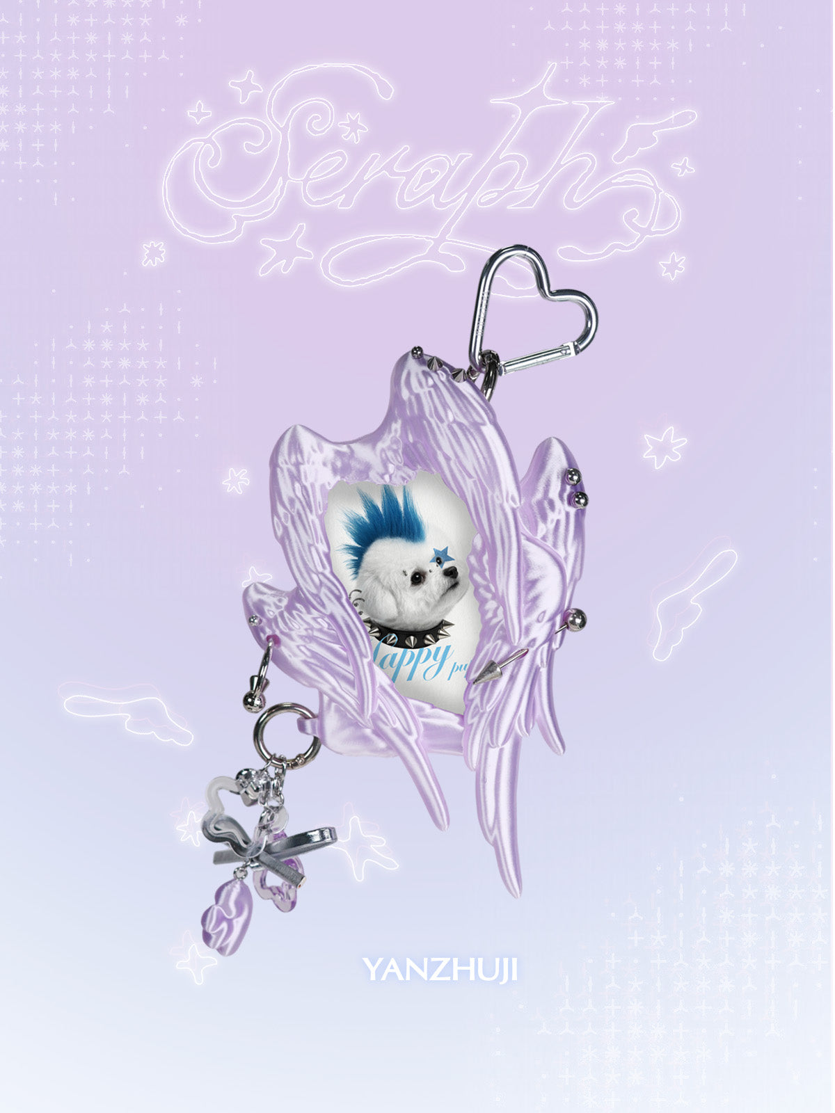 YANZHUJI | Seraph (6 Winged Angel) 3D Printed Photo Card Holder for 3/3.5 Inch Cards, Original Design, Stan Gumi, K Pop & Anime Card Sleeve with Unique 6 Wings Angel
