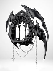 YANZHUJI |  Gothic Dark 4-Winged Demon 3D-Printed Photo Card Holder/Display Picture Frame for 3/3.5-Inch Cards Protection, Original Design for Qin Che/Sylus, Accessory, Stan Gumi, Card Sleeve