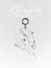 YANZHUJI | MINI Seraph (6-Winged Angel) 3D-Printed Photo Card Holder for 2-Inch Cards, Original Design, Stan Gumi, K-Pop & Anime Card Sleeve with Unique 6 Wings Angel