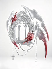 YANZHUJI |  Gothic Dark 4-Winged Demon 3D-Printed Photo Card Holder/Display Picture Frame for 3/3.5-Inch Cards Protection, Original Design for Qin Che/Sylus, Accessory, Stan Gumi, Card Sleeve