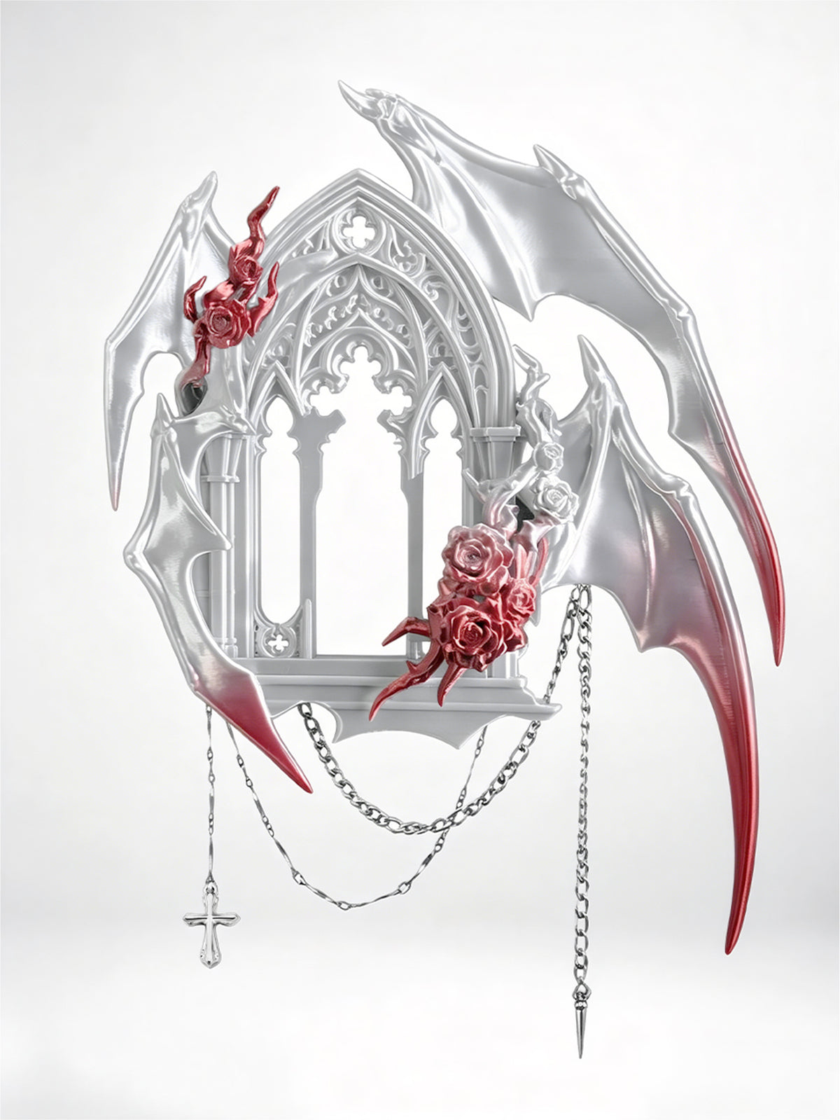 YANZHUJI |  Gothic Dark 4-Winged Demon 3D-Printed Photo Card Holder/Display Picture Frame for 3/3.5-Inch Cards Protection, Original Design for Qin Che/Sylus, Accessory, Stan Gumi, Card Sleeve