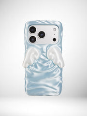 YANZHUJI | Cherub Wing Silk Phone Case 3D-Printed Flexible Shockproof Aesthetic Phone Case for iPhone Series, Protective Shell, Mobile Phone Accessory