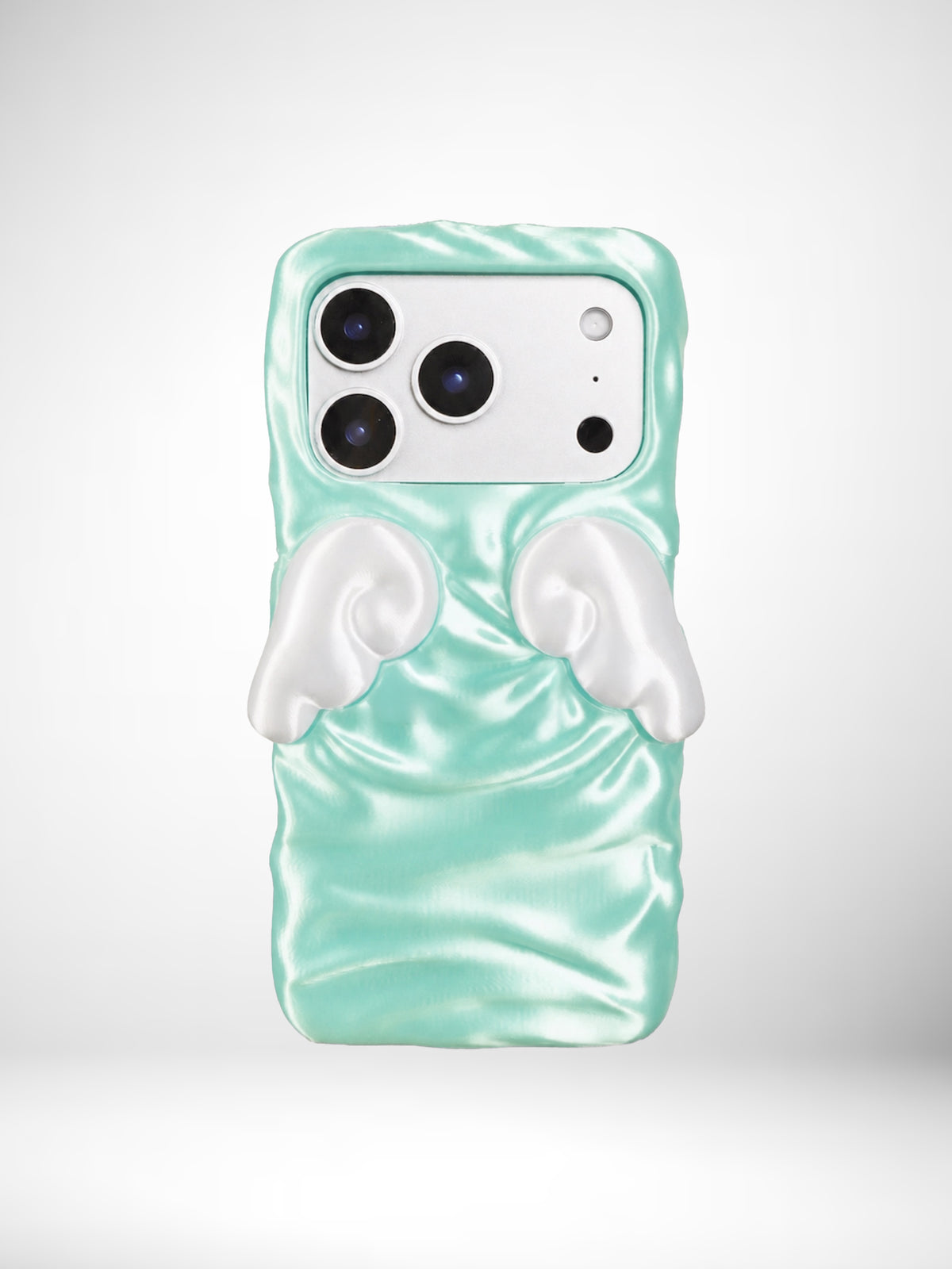 YANZHUJI | Cherub Wing Silk Phone Case 3D-Printed Flexible Shockproof Aesthetic Phone Case for iPhone Series, Protective Shell, Mobile Phone Accessory