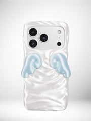 YANZHUJI | Cherub Wing Silk Phone Case 3D-Printed Flexible Shockproof Aesthetic Phone Case for iPhone Series, Protective Shell, Mobile Phone Accessory