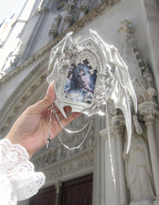YANZHUJI |  Gothic Dark 4-Winged Demon 3D-Printed Photo Card Holder/Display Picture Frame for 3/3.5-Inch Cards Protection, Original Design for Qin Che/Sylus, Accessory, Stan Gumi, Card Sleeve