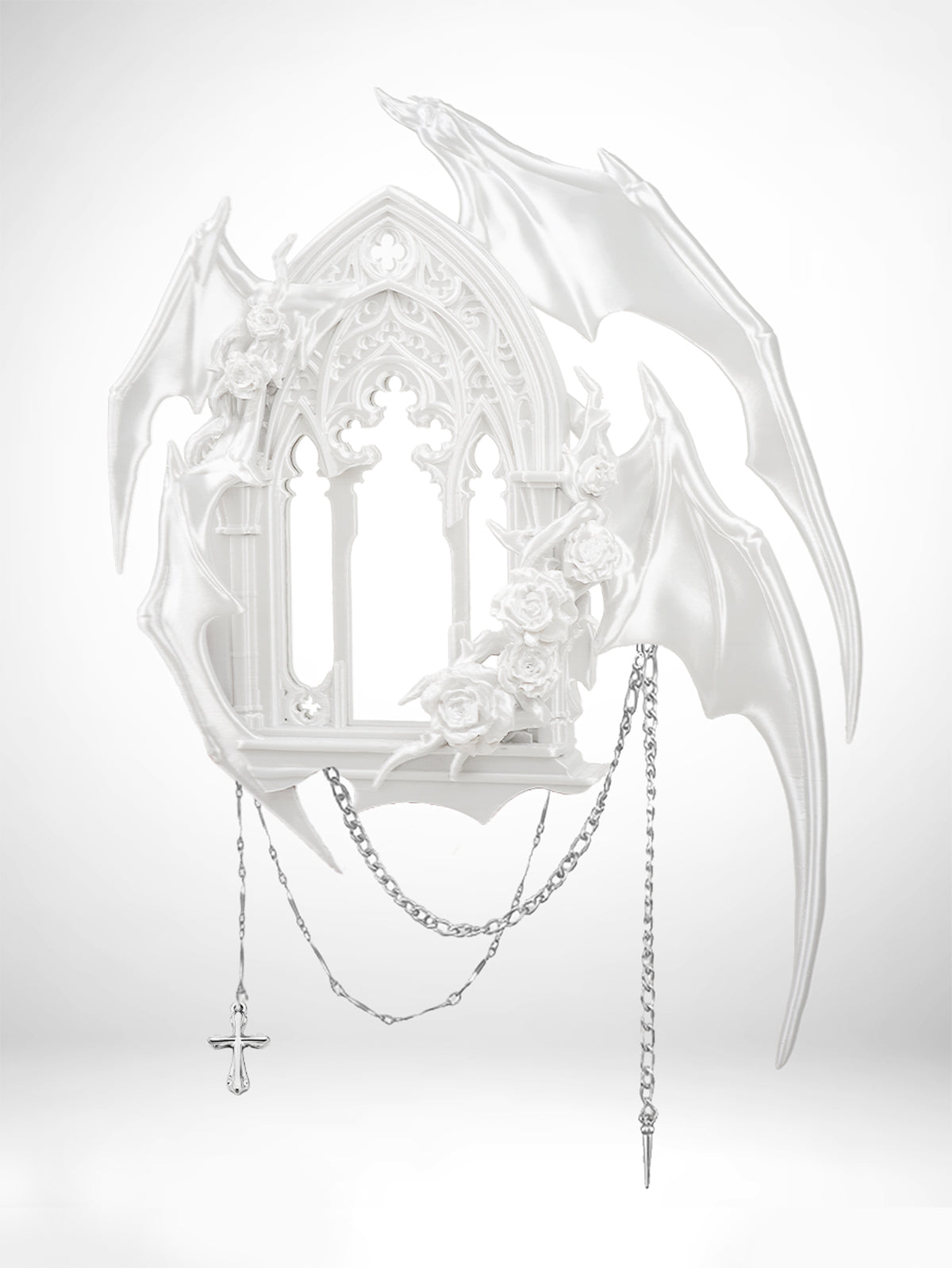 YANZHUJI |  Gothic Dark 4-Winged Demon 3D-Printed Photo Card Holder/Display Picture Frame for 3/3.5-Inch Cards Protection, Original Design for Qin Che/Sylus, Accessory, Stan Gumi, Card Sleeve