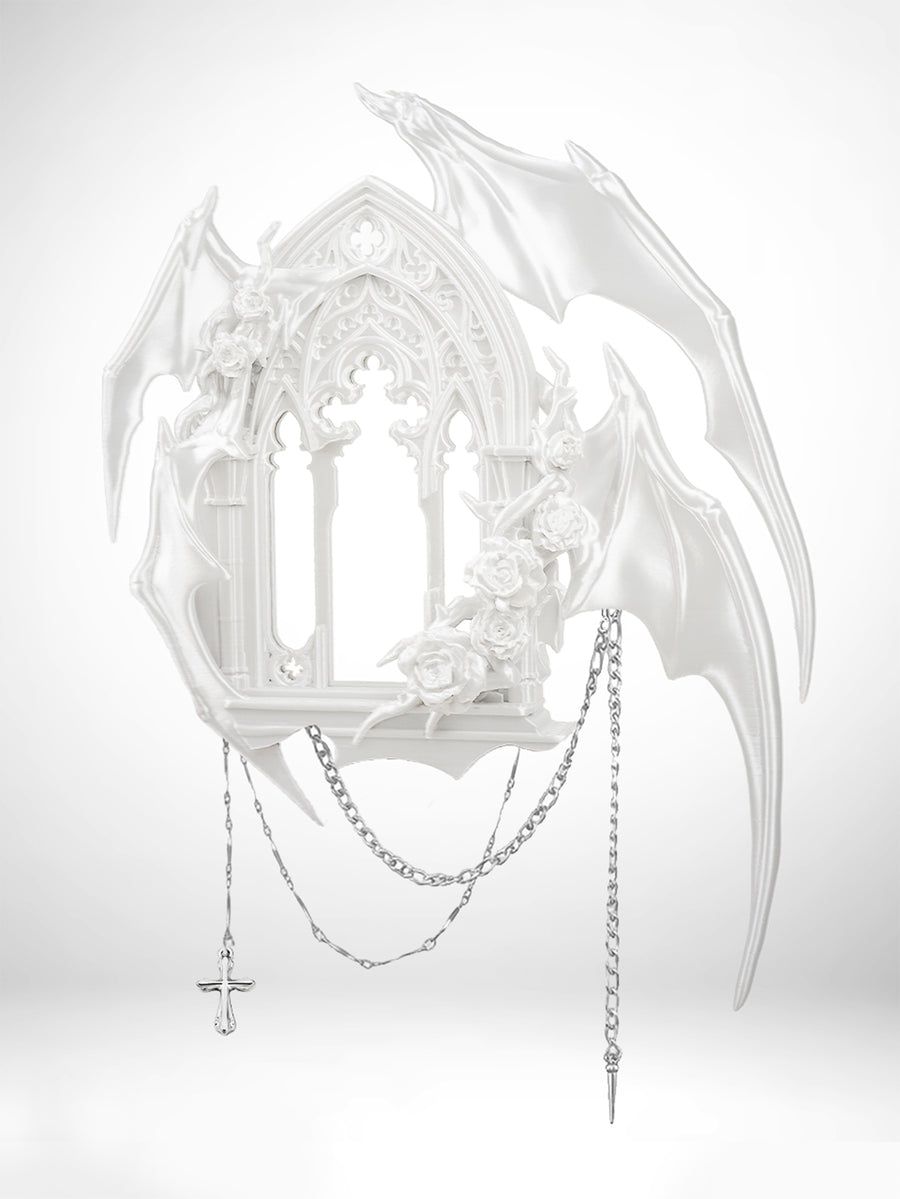 YANZHUJI |  Gothic Dark 4-Winged Demon 3D-Printed Photo Card Holder/Display Picture Frame for 3/3.5-Inch Cards Protection, Original Design for Qin Che/Sylus, Accessory, Stan Gumi, Card Sleeve