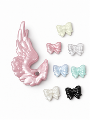 Dreamy Angel Wing Hair Claw Clip, Cute Fashionable Hair Accessory forGirls, Interchangeable Magnetic Bow,  Injection-Molded ABS