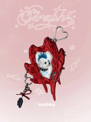 YANZHUJI | Seraph (6 Winged Angel) 3D Printed Photo Card Holder for 3/3.5 Inch Cards, Original Design, Stan Gumi, K Pop & Anime Card Sleeve with Unique 6 Wings Angel